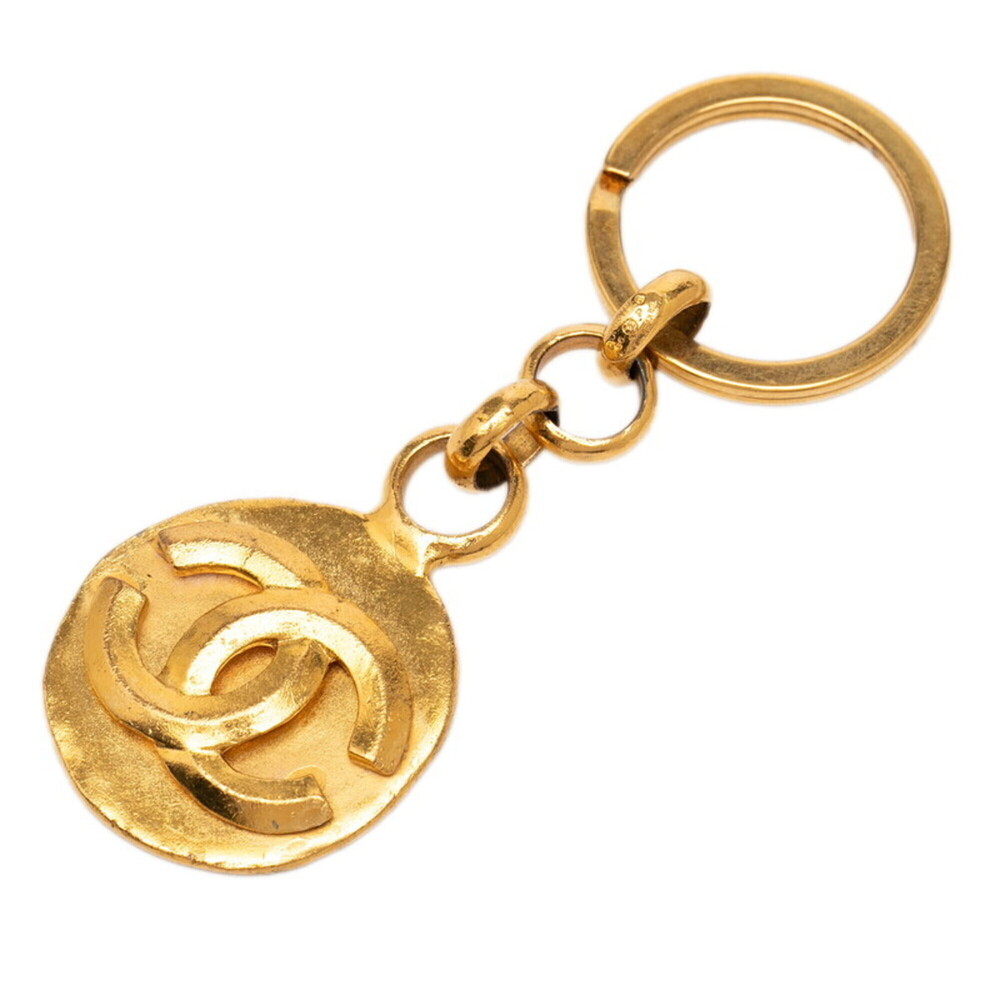 Chanel Coco Mark Round Plate Vintage Keychain Keyring Accessory Bag Charm 96P...